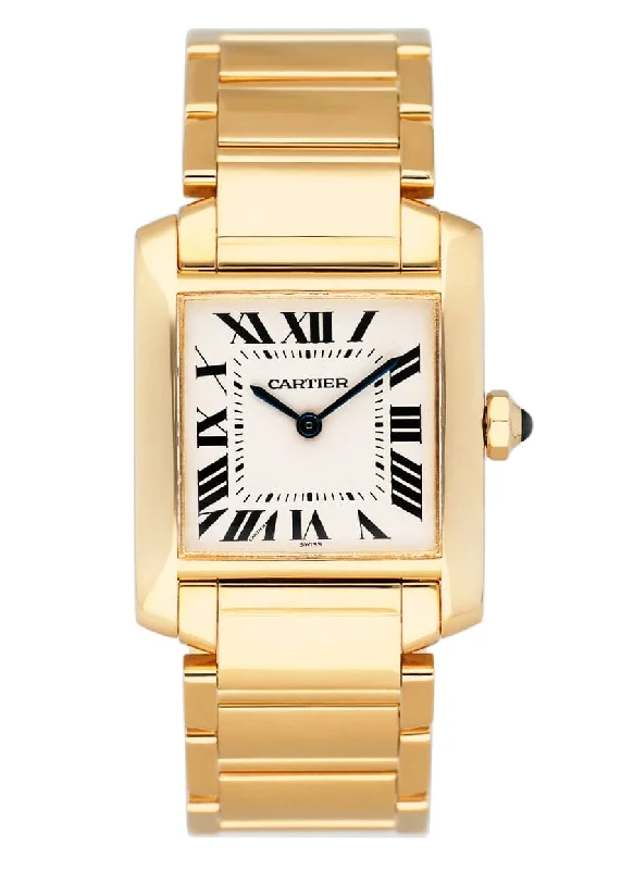 Cartier Tank Francaise W50003N2 Midsize Ladies Watch Box Papers