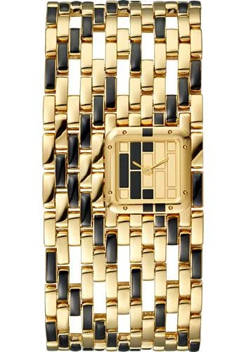 Cartier Panthere de Cartier Cuff Watch - 22 mm Yellow Gold And Black Lacquer Case - WGPN0017