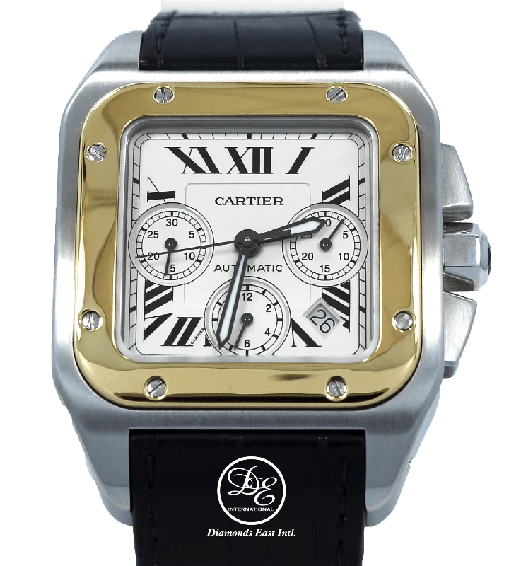 Cartier Santos 100 XL 2740 W20091X7 42mm Chronograph 18K Yellow Gold/Stainless Steel