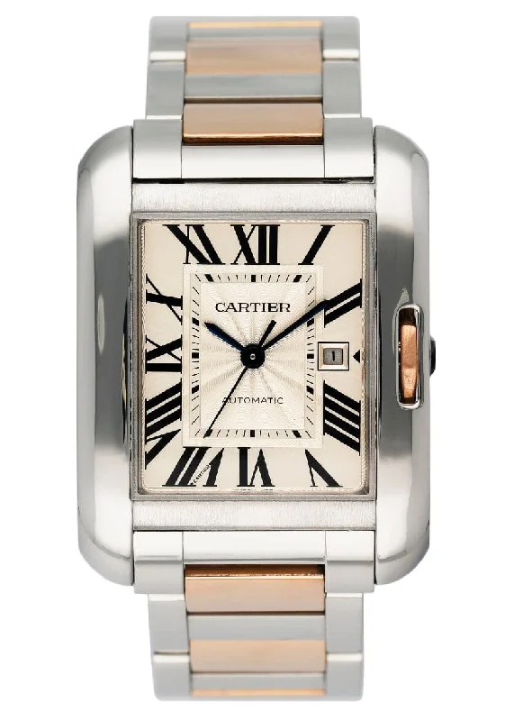 Cartier Tank Anglaise W5310007 Rose Gold & Stainless Steel Ladies Watch