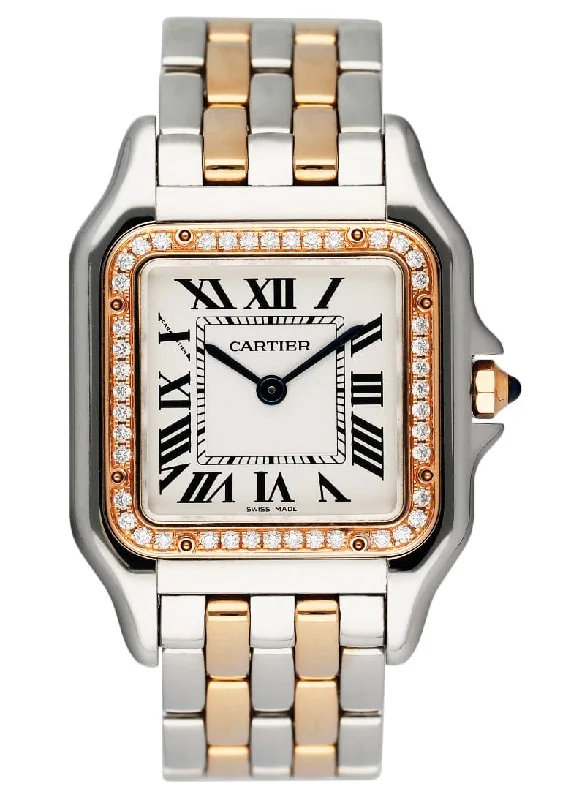 Cartier Panthere W3PN0007 Rose Gold & Steel Ladies Watch Box Papers