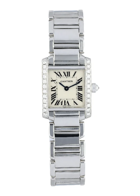 Cartier Tank Francaise 2403 White Gold Diamond Ladies Watch