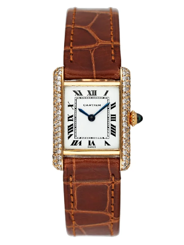 Cartier Tank Paris Diamond 18K Yellow Gold Ladies Watch