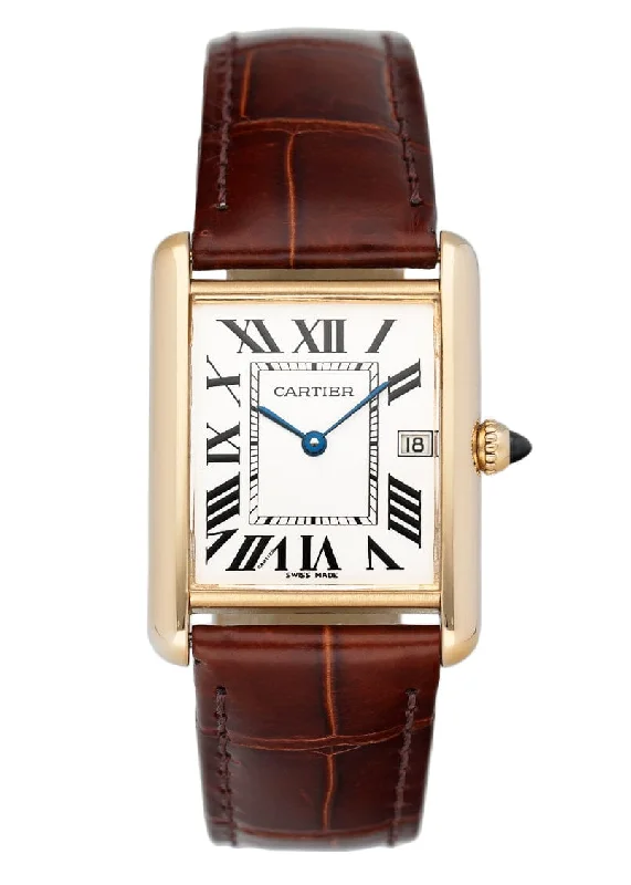 Cartier Tank Louis W1529756 18K Yellow Gold Mens Watch Box Papers