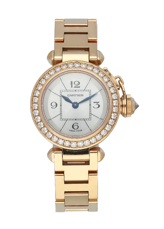 Cartier Pasha 3133 Rose Gold Dimond Ladies Watch Box Papers