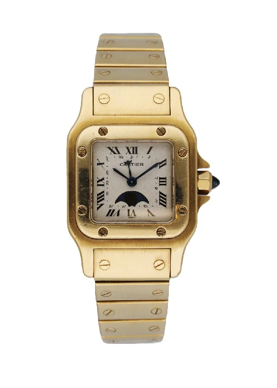 Cartier Santos 819902 18K Yellow Gold Moon Phase Ladies Watch