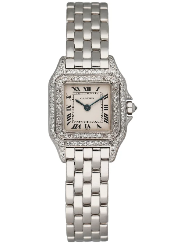 Cartier Panthere W25016F3/1660 18K White Gold & Diamond Ladies Watch