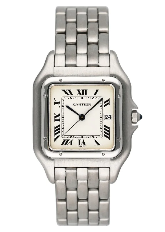 Cartier Panthere Jumbo 1300 Stainless Steel Mens Watch