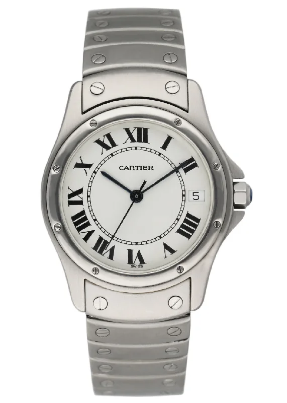 Cartier Cougar 1920/1 Steel White Dial Automatic Mens Watch