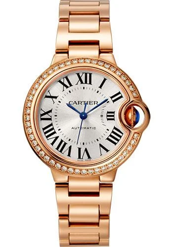 Cartier Ballon Bleu de Cartier Watch - 33 mm Pink Gold Case - Diamond Bezel - WJBB0036