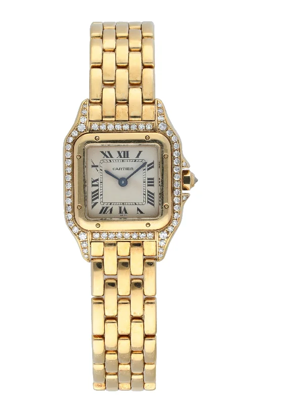 Cartier Panthere 1280 2 Yellow Gold Diamond Case Ladies Watch