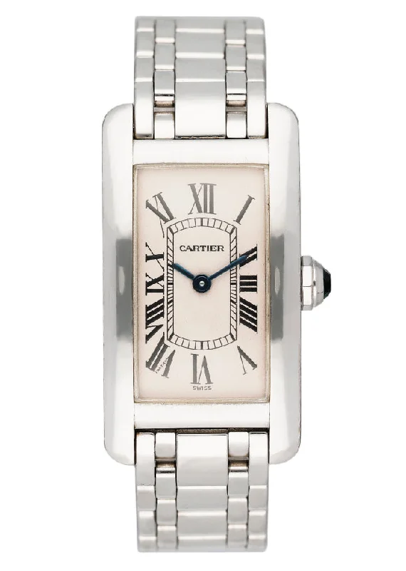 Cartier Tank Americaine 1713 18K White Gold Ladies Watch