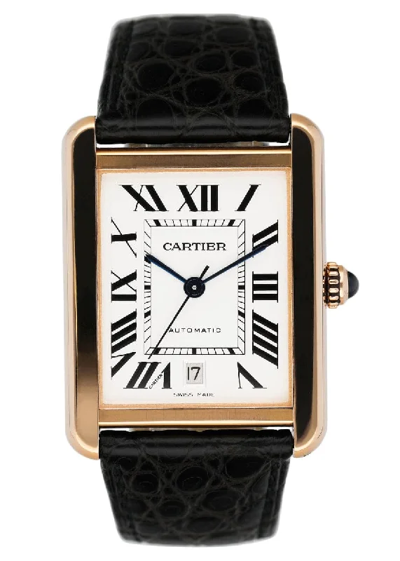 Cartier Tank Solo XL W5200026 18K Rose Gold Mens Watch