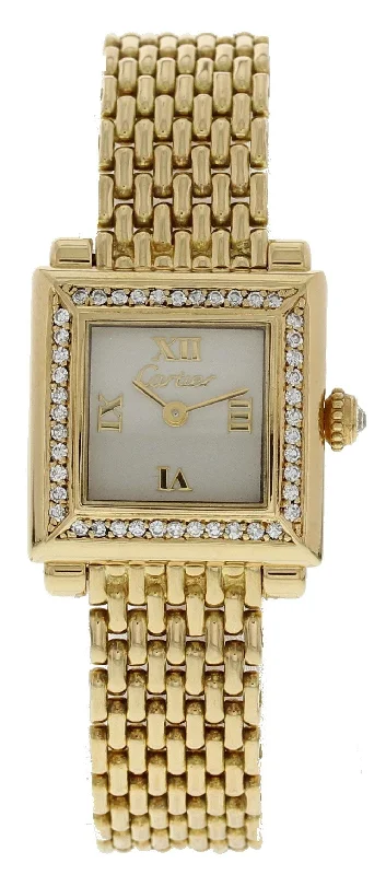 Cartier Paris 18k Yellow Gold Diamond Watch