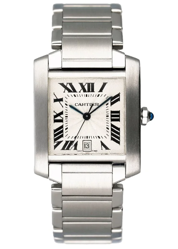 Cartier Tank Francaise W51002Q3 Stainless Steel Mens Watch