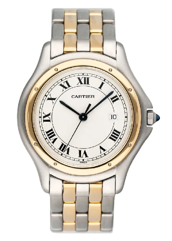 Cartier Panthere Cougar 187904 Two Tone Mens Watch Box Papers