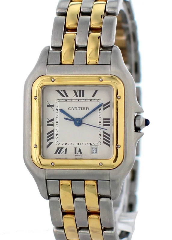 Cartier Panthere 1120 Midsize Two Tone 18k Yellow Gold Watch