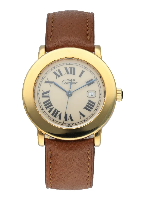 Cartier Ronde 1800.1 Argent Yellow Gold Ladies Watch