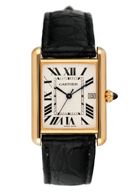 Cartier Tank Louis W1529756 2441 18K Yellow Gold Mens Watch