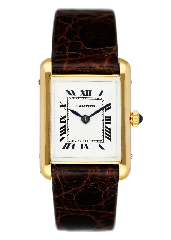 Cartier Tank 13433 Patek Movement Yellow Gold Ladies Watch