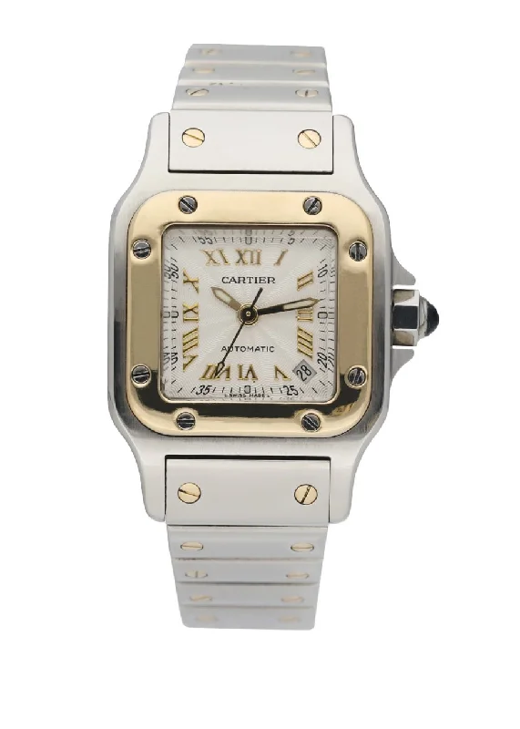 Cartier Santos Galbee Stainless Steel & 18K Yellow Gold Automatic Ladies Watch