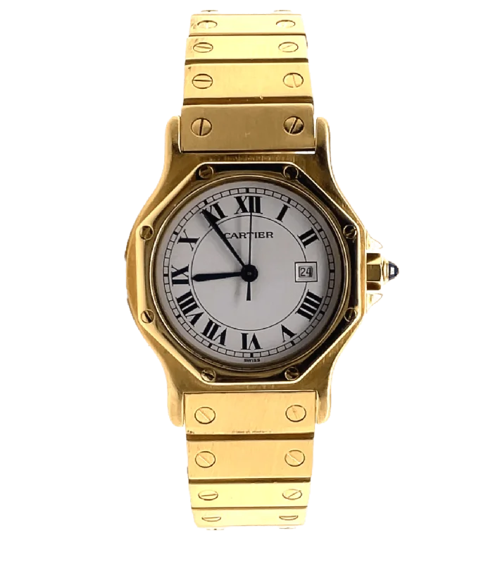 Cartier Santos Octagon 18k Yellow Gold 30mm Automatic Watch