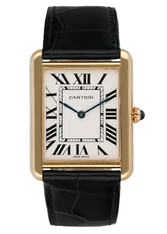 Cartier Tank Solo W1018855 Large Size 18K Yellow Gold Watch