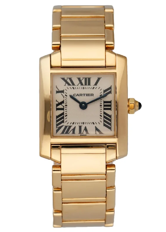 Cartier Tank Francaise 1820 18K Yellow Gold Ladies Watch Box & Papers