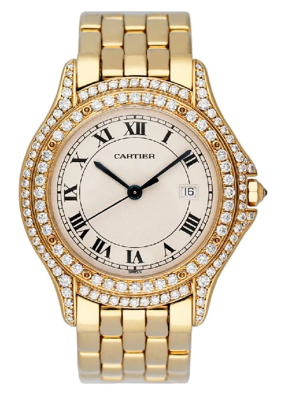 Cartier Cougar WF8006B9 Diamond 18K Yellow Gold Watch