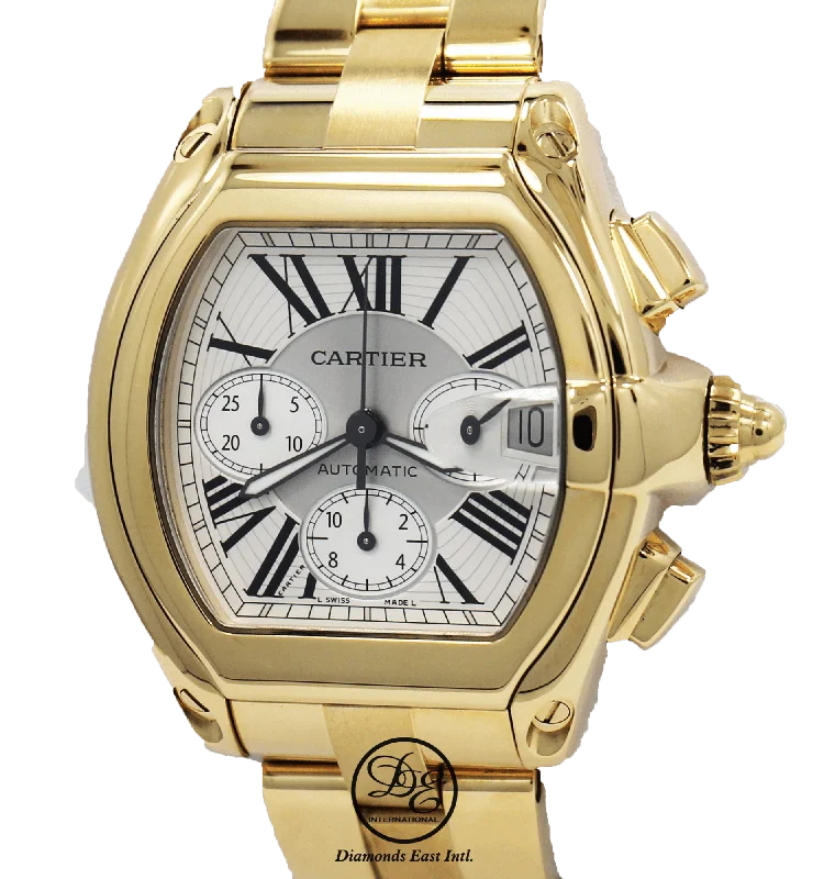 Cartier Roadster Chronograph 2619 XL Auto 18K Yellow Gold Watch BOX/PAPERS