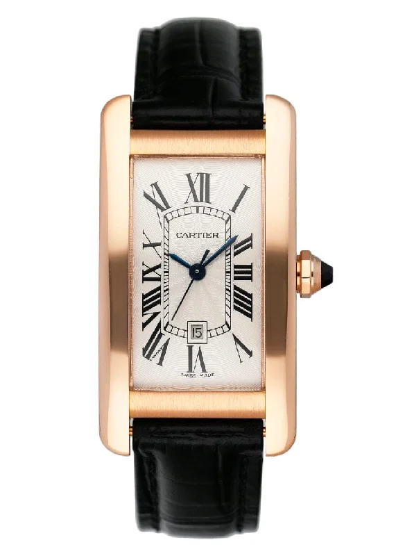 Cartier Tank Americaine W2620030 18K Rose Gold Ladies Watch Box Papers