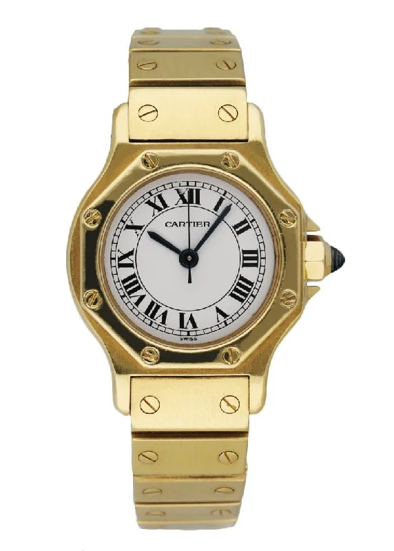 Cartier Santos 18k Yellow Gold Ladies Watch