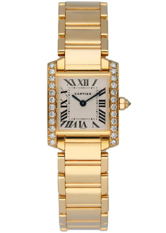 Cartier Tank Francaise 2385 18k Yellow Gold Diamond Ladies Watch