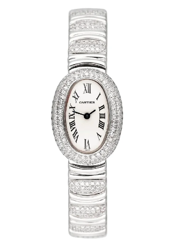 Cartier Baignoire Mini W1518956 Diamond White Gold Ladies Watch