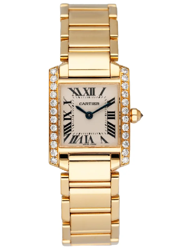 Cartier Tank Francaise WE1001R8 Diamond 18k Yellow Gold Ladies Watch