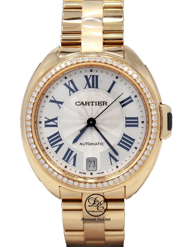 Cartier Cle De Cartier WJCL0006 35mm 18K Rose Gold Fact Diamond Bezel Auto UNWORN