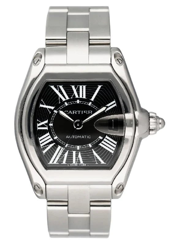 Cartier Roadster W62041V3 Black Dial Steel Mens Watch