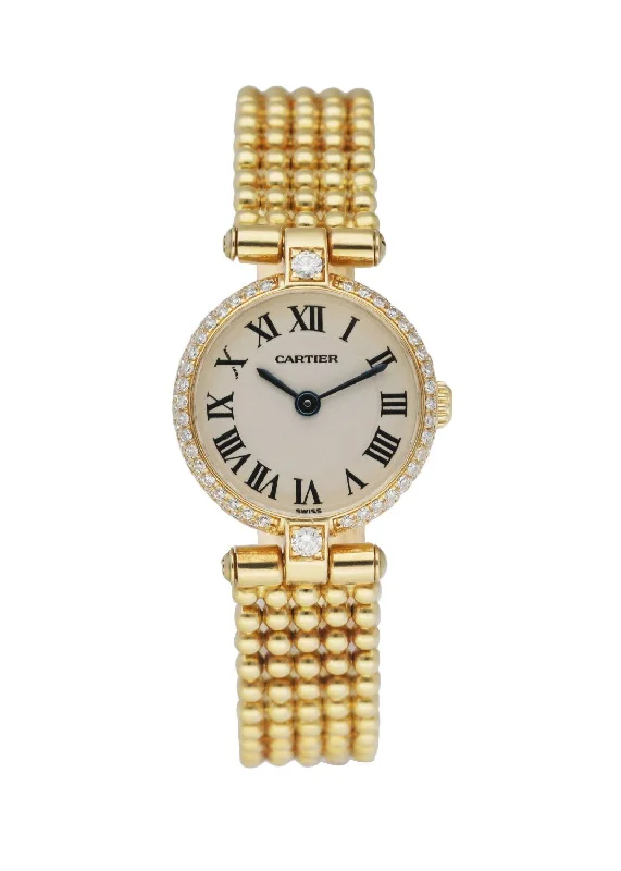 Cartier Paris 8057005 18K Yellow Gold & Diamond Bezel Ladies Watch