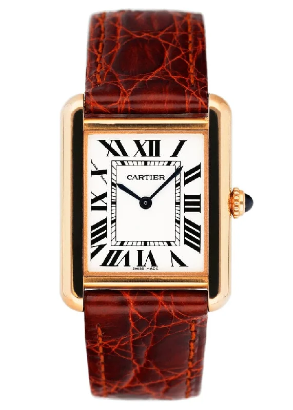 Cartier Tank Solo W5200024 18K Rose Gold Watch Box Papers