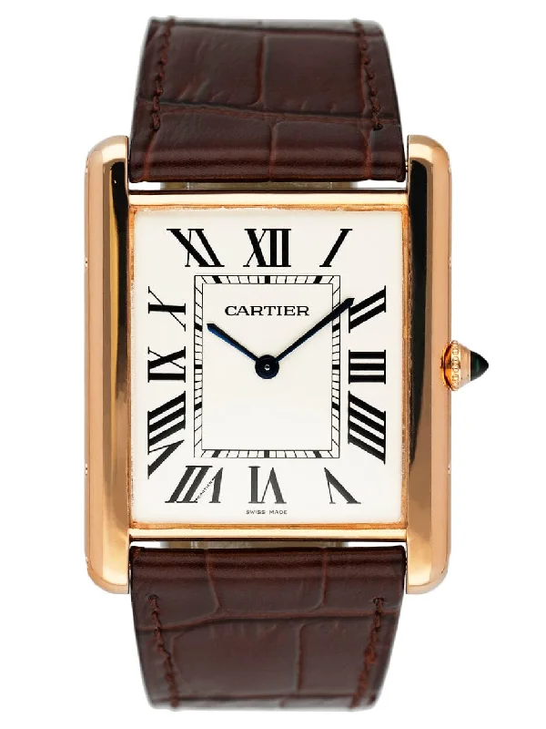 Cartier Tank Louis XL W1560017 18K Rose Gold Mens Watch Box Papers