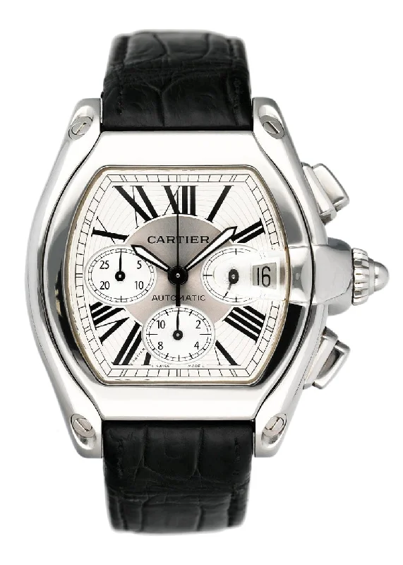 Cartier Roadster W62019X6 Silver Dial Mens Watch