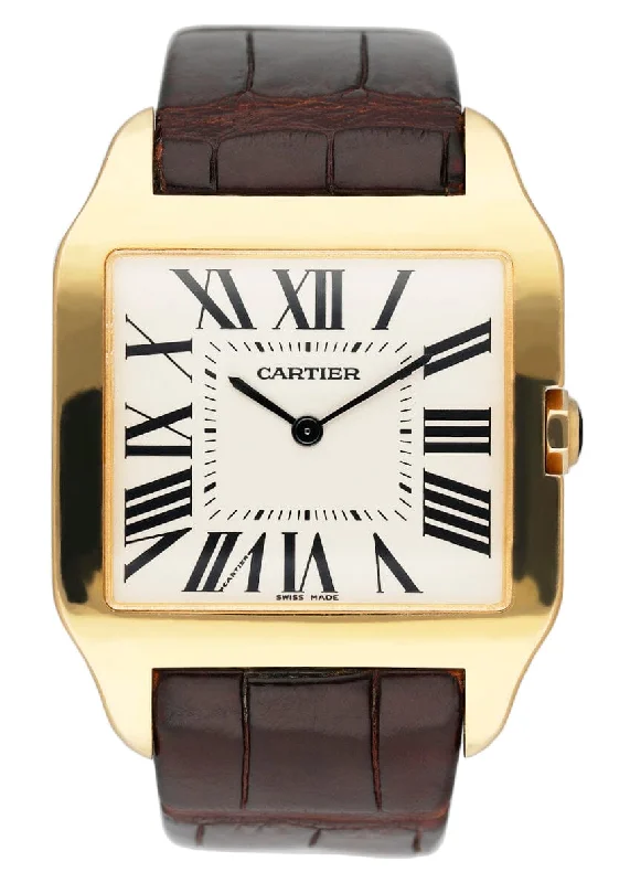 Cartier Santos Dumont W2008751 Large 18k Yellow Gold Mens Watch