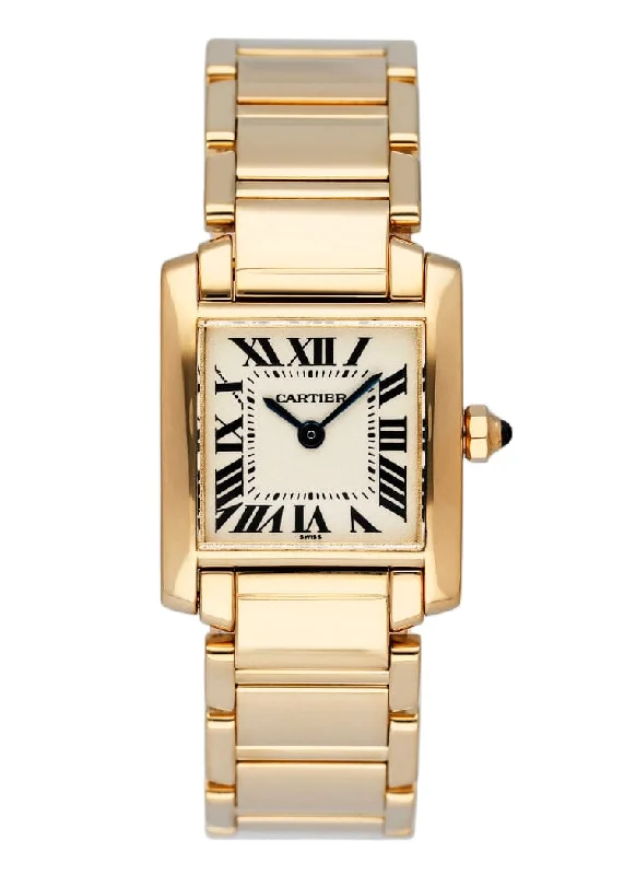 Cartier Tank Francaise W50002N2 Yellow Gold Ladies Watch Box Papers