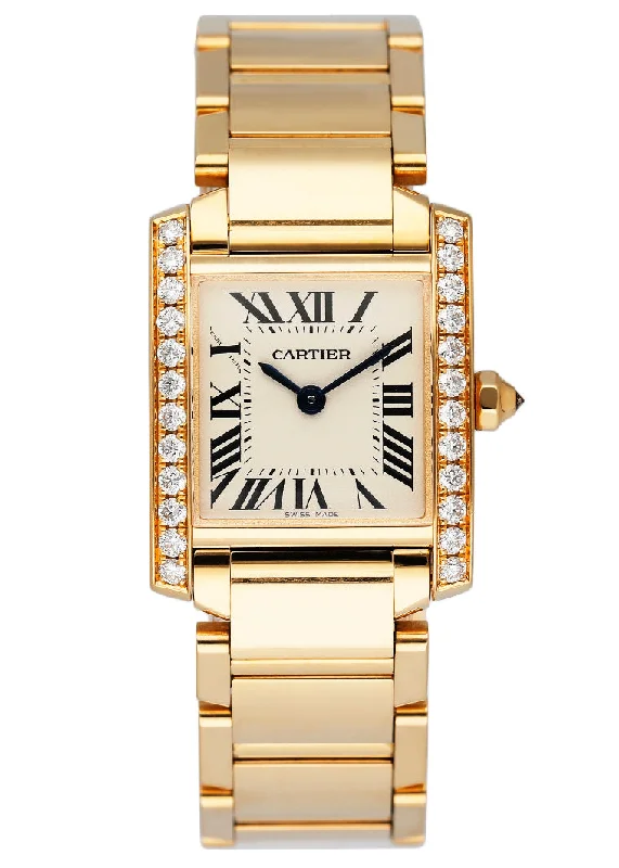 Cartier Tank Francaise WJTA0024 Diamond Bezel Ladies Watch Box Papers