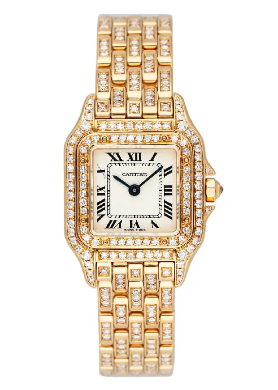 Cartier Panthere 866919 18K Yellow Gold & Diamond Ladies Watch Box Papers