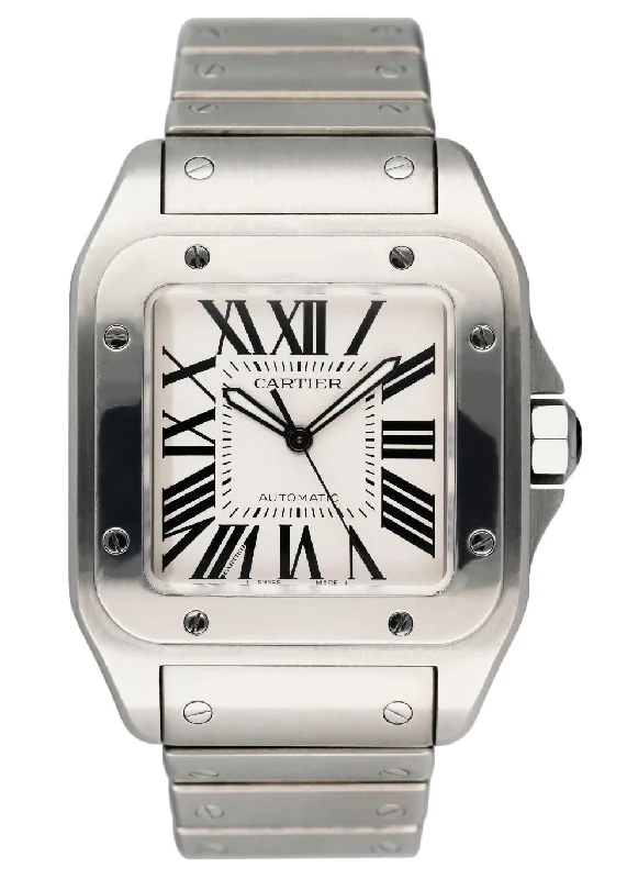 Cartier Santos-100 2656 XL W200737G Stainless Steel Mens Watch