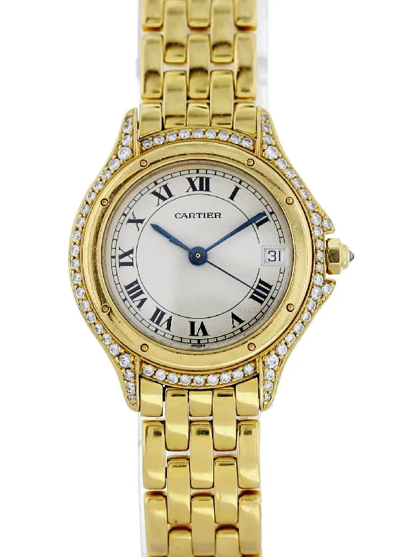 Cartier PanthÃ¨re Cougar 887907 18K Yellow Gold Watch