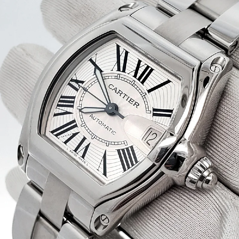 Cartier Roadster 37mm Silver Roman Dial Steel Watch W62025V3 2510