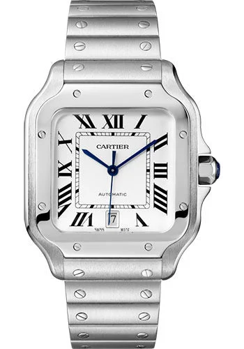 Cartier Santos de Cartier Watch - 39.8 mm Steel Case - Silvered Dial - WSSA0018