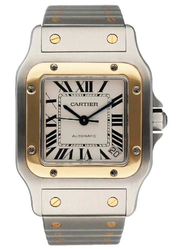 Cartier Santos Galbee W20099C4 18K Yellow Gold & Steel Mens Watch